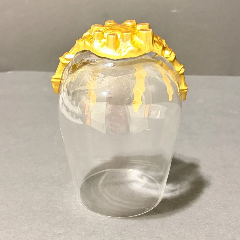 Pottery Barn Brass Skeleton Hand Stemless Wine Glass Halloween Gothic Fast Ship
